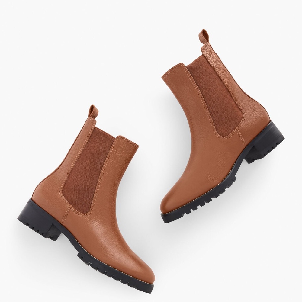 Talbots Tish Pebbled Leather Chelsea Boots Size 8.5